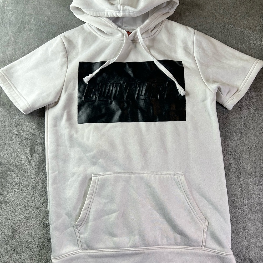 Youth White “Culture” Hoodie with Black Graphic